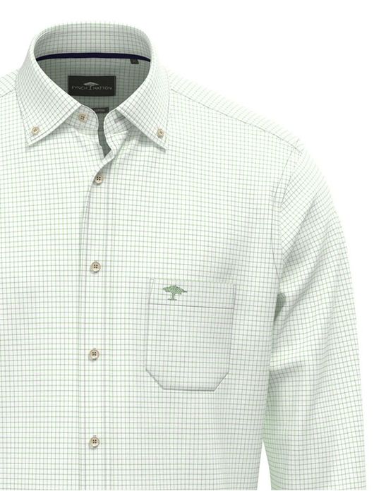 Fynch-Hatton overhemd groen Classic Oxford Mix geruit