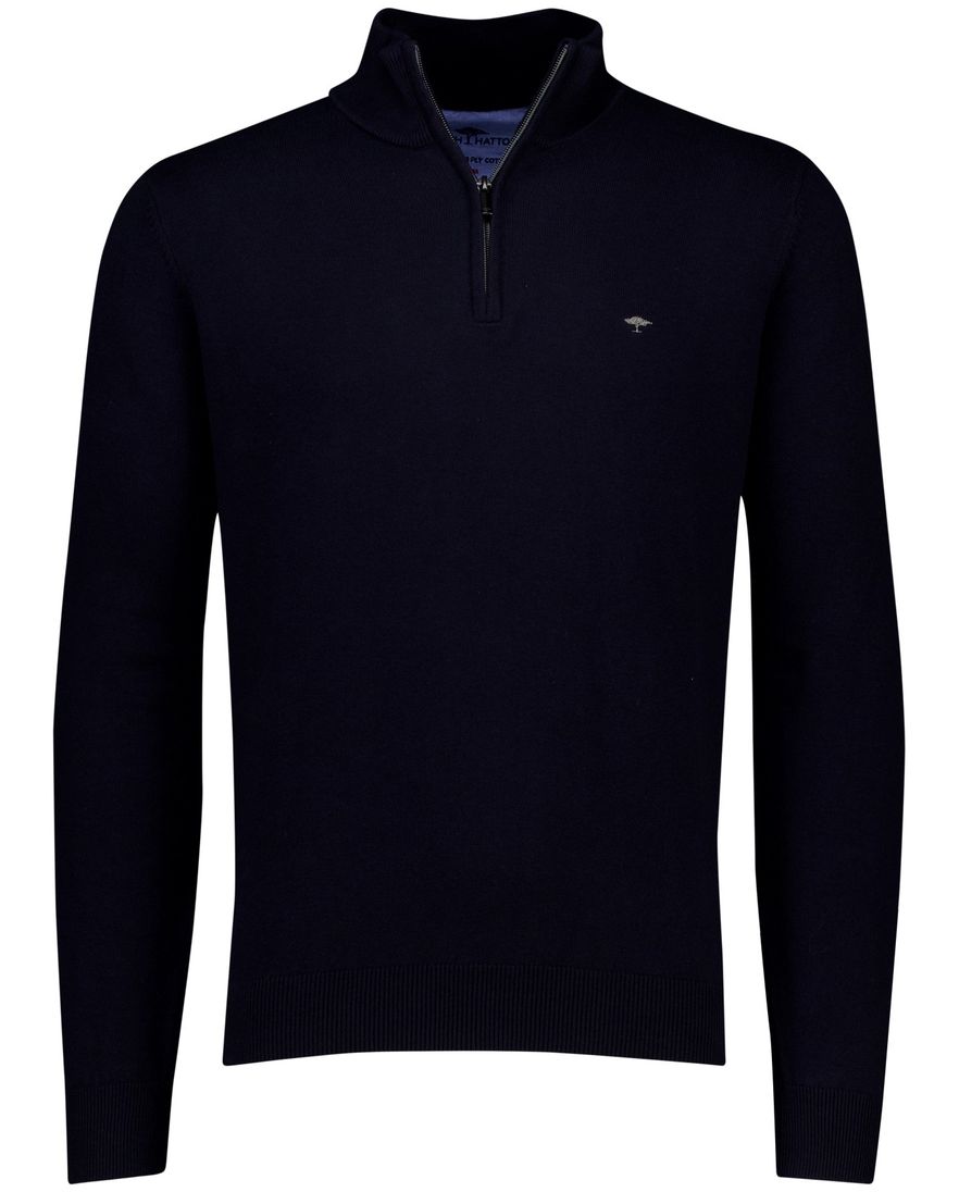 Fynch Hatton half zip trui donkerblauw