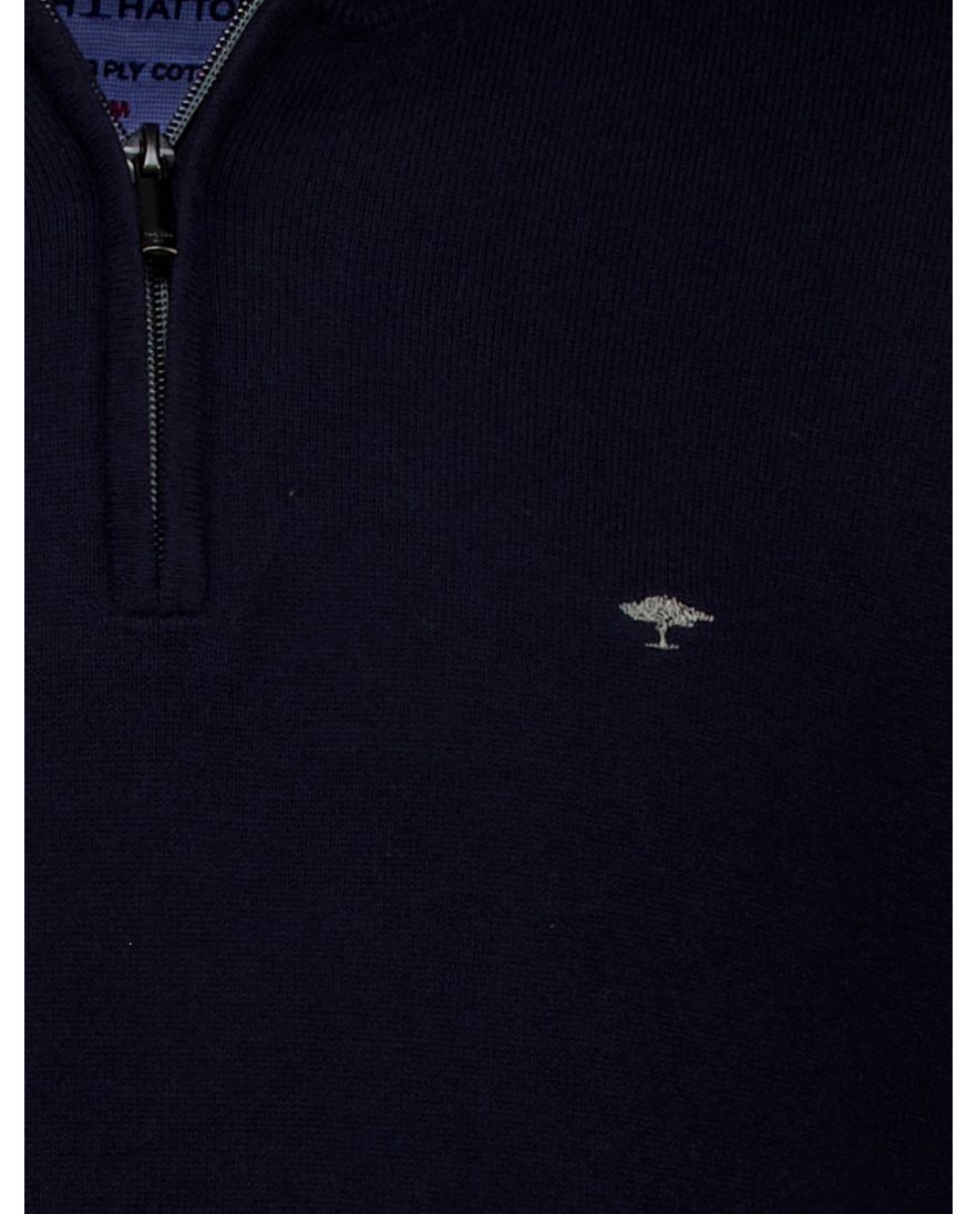 Fynch Hatton half zip trui donkerblauw