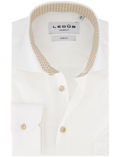 Ledub Ledub overhemd wit katoen wide collar