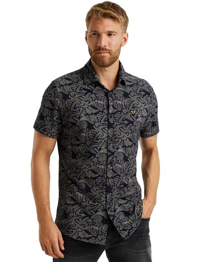 PME Legend PME Legend overhemd korte mouw blauw geprint