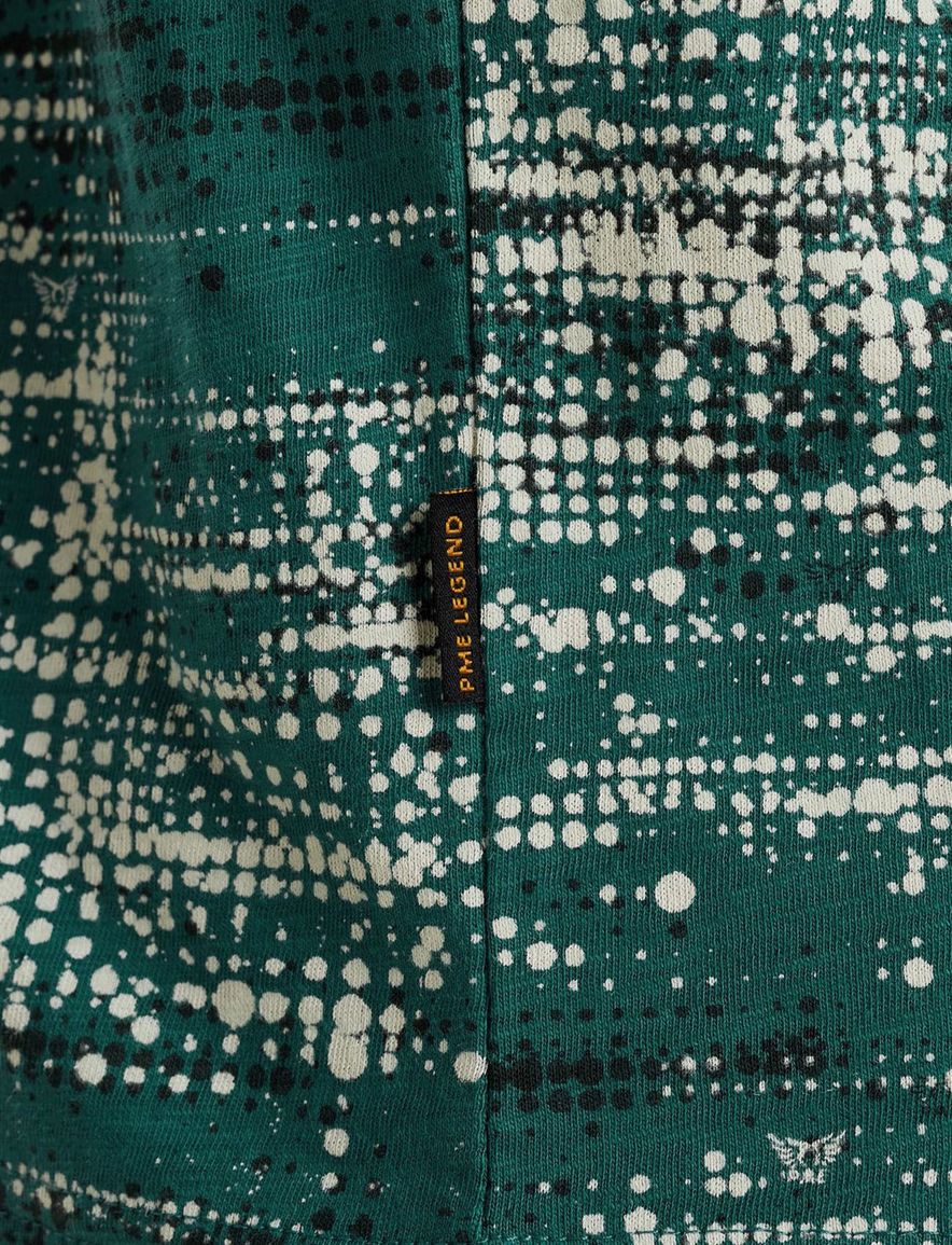 katoenen PME Legend T-shirt groen print normale fit
