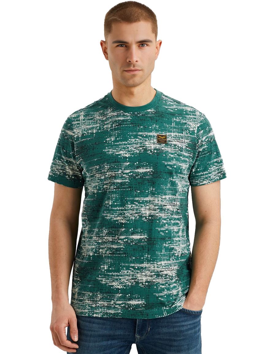 katoenen PME Legend T-shirt groen print normale fit