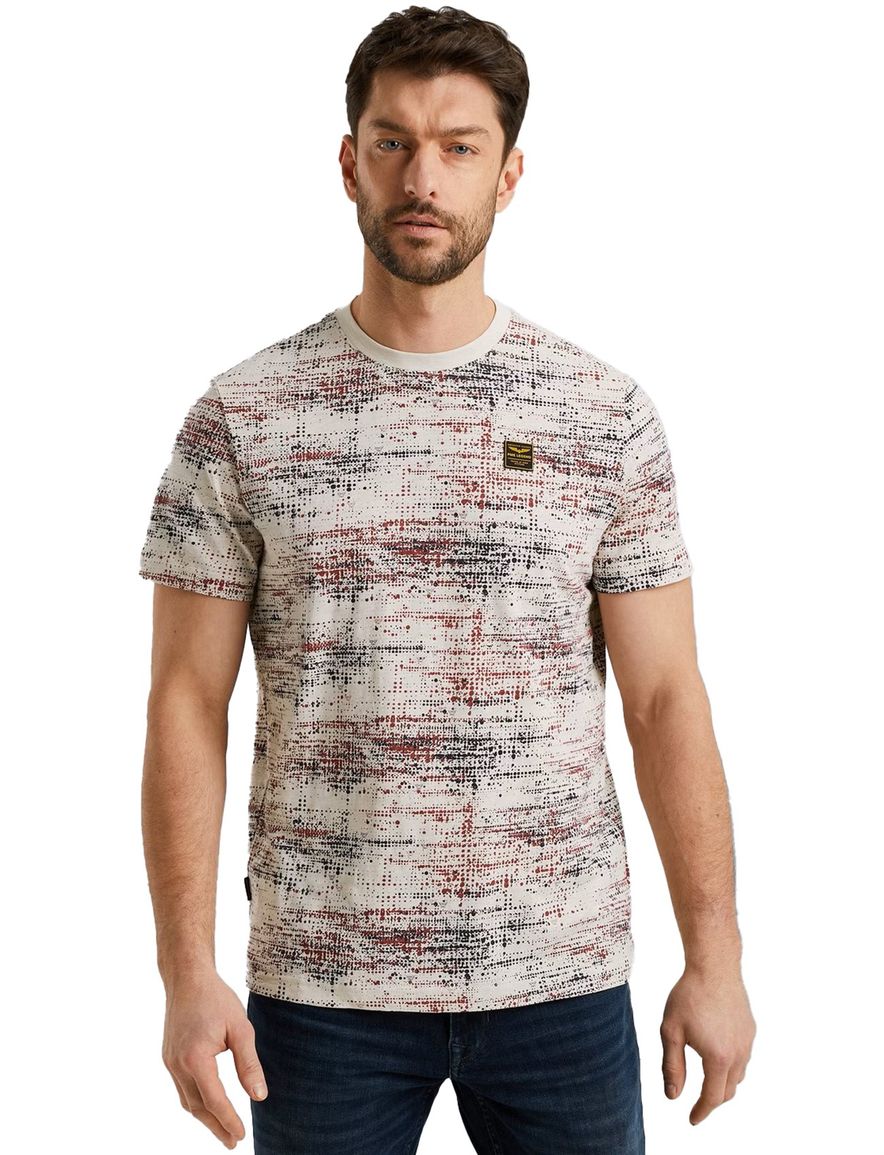 PME Legend T-shirt beige met print normale fit katoen