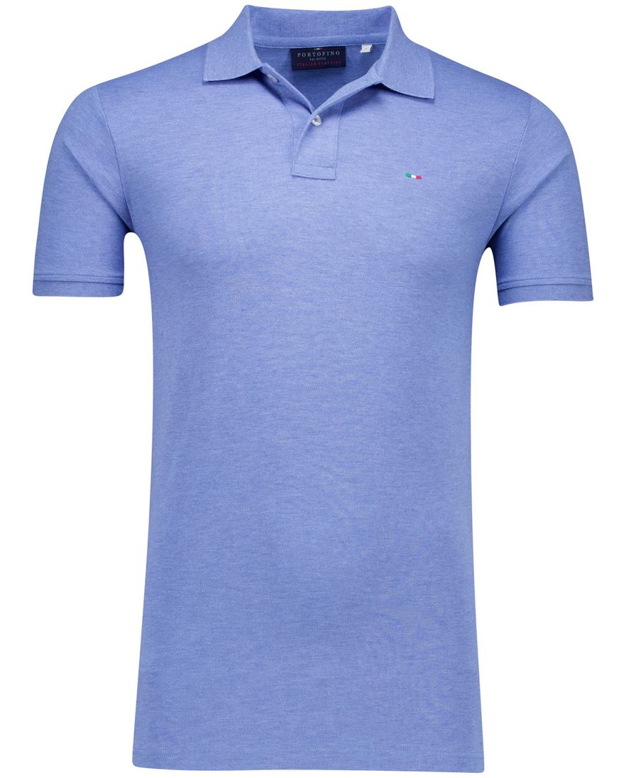 Portofino Fang polo blauw katoen 2-knoops
