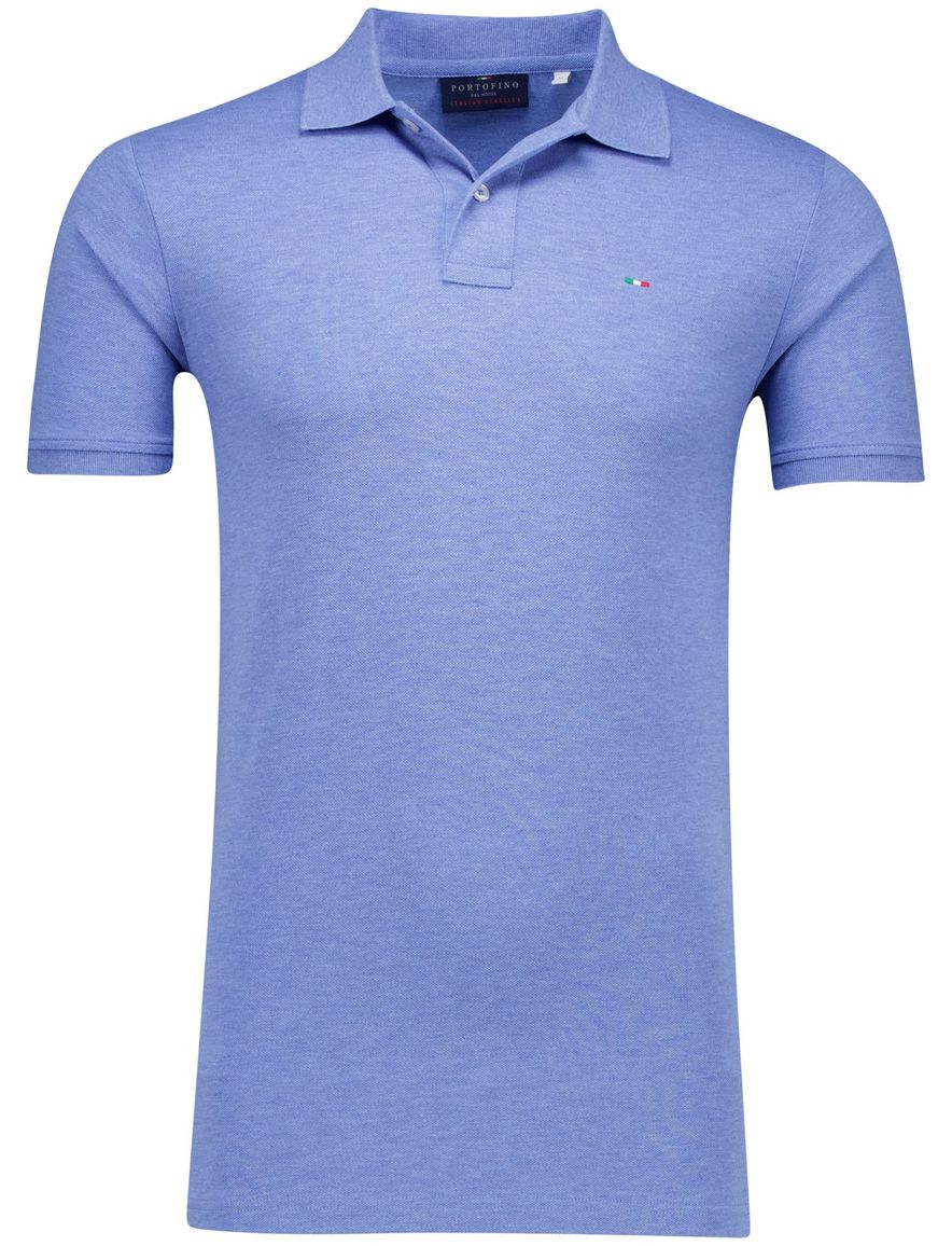 Portofino Fang polo blauw katoen 3-knoops