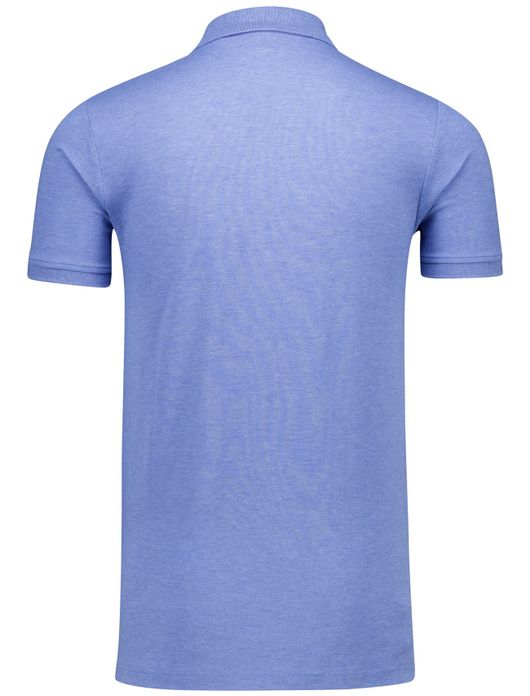 Portofino Fang polo blauw katoen 3-knoops