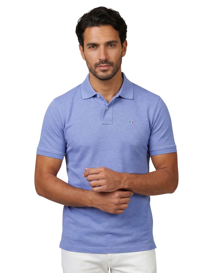 Portofino Fang polo blauw katoen 3-knoops