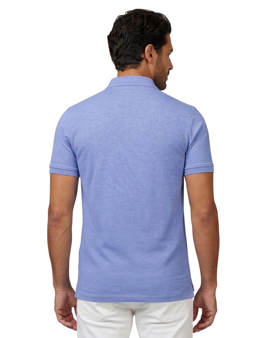 Portofino Fang polo blauw katoen 3-knoops