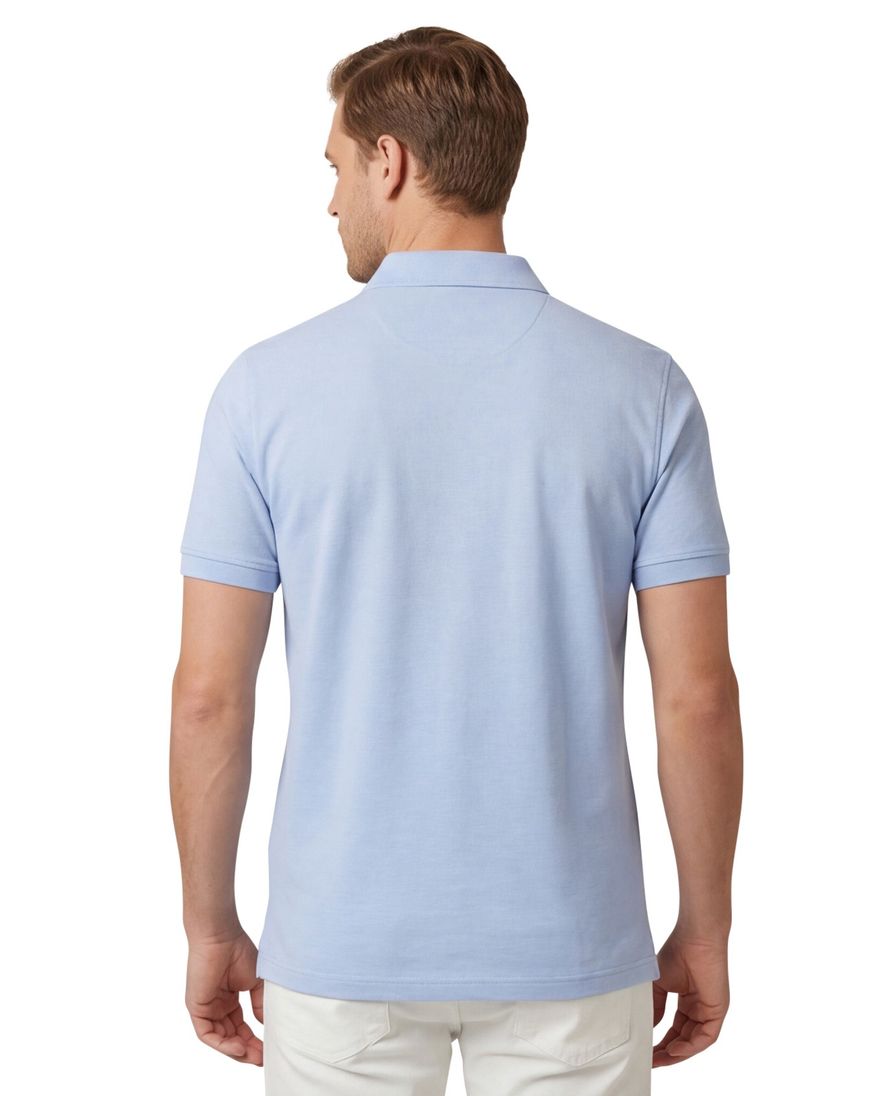 Portofino Fang polo lichtblauw pique katoen