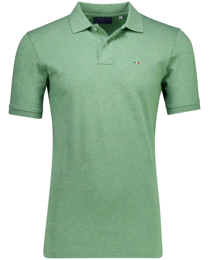 Portofino polo groen gemêleerd katoen 2-knoops