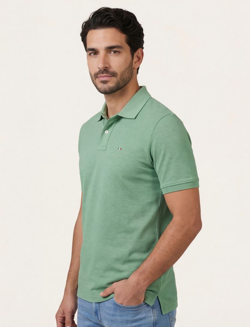 Portofino polo groen gemêleerd katoen