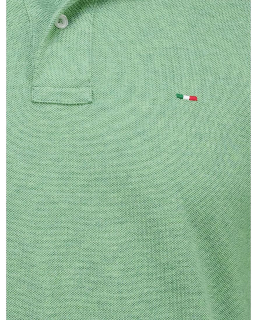 Portofino polo groen gemêleerd katoen 2-knoops