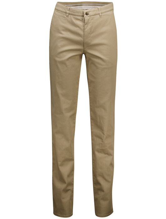 Com4 bruin Modern Chino katoen