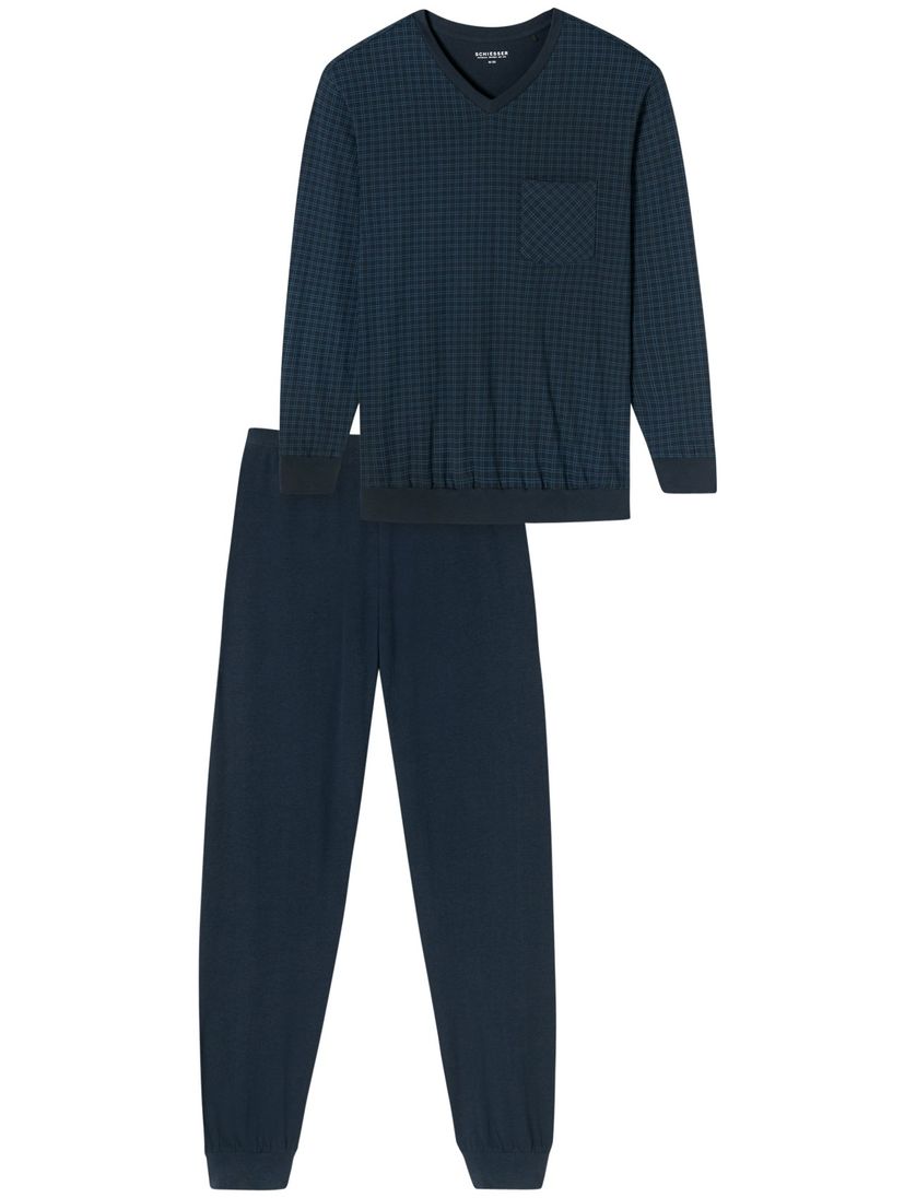 nachtblauw Schiesser pyjama