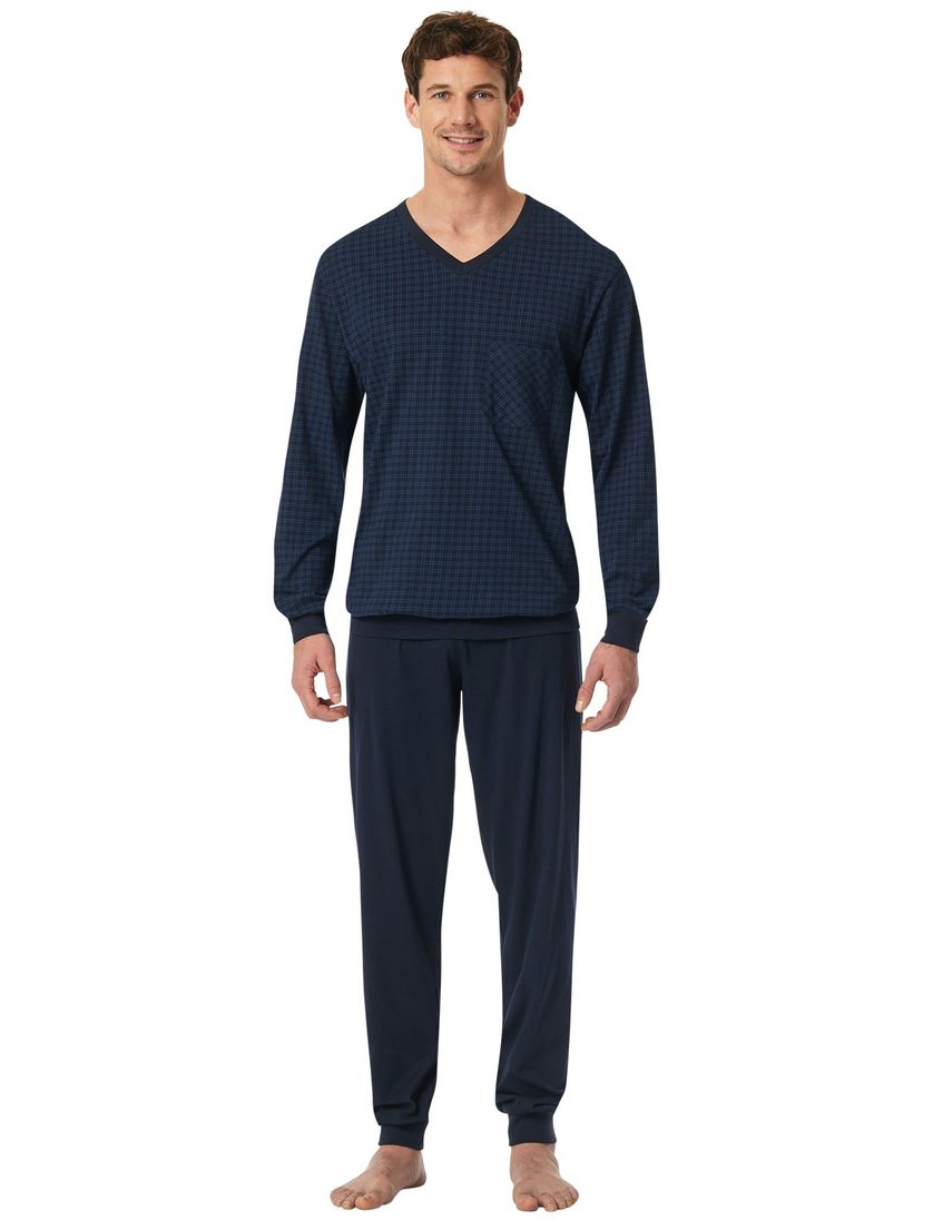 nachtblauw Schiesser pyjama