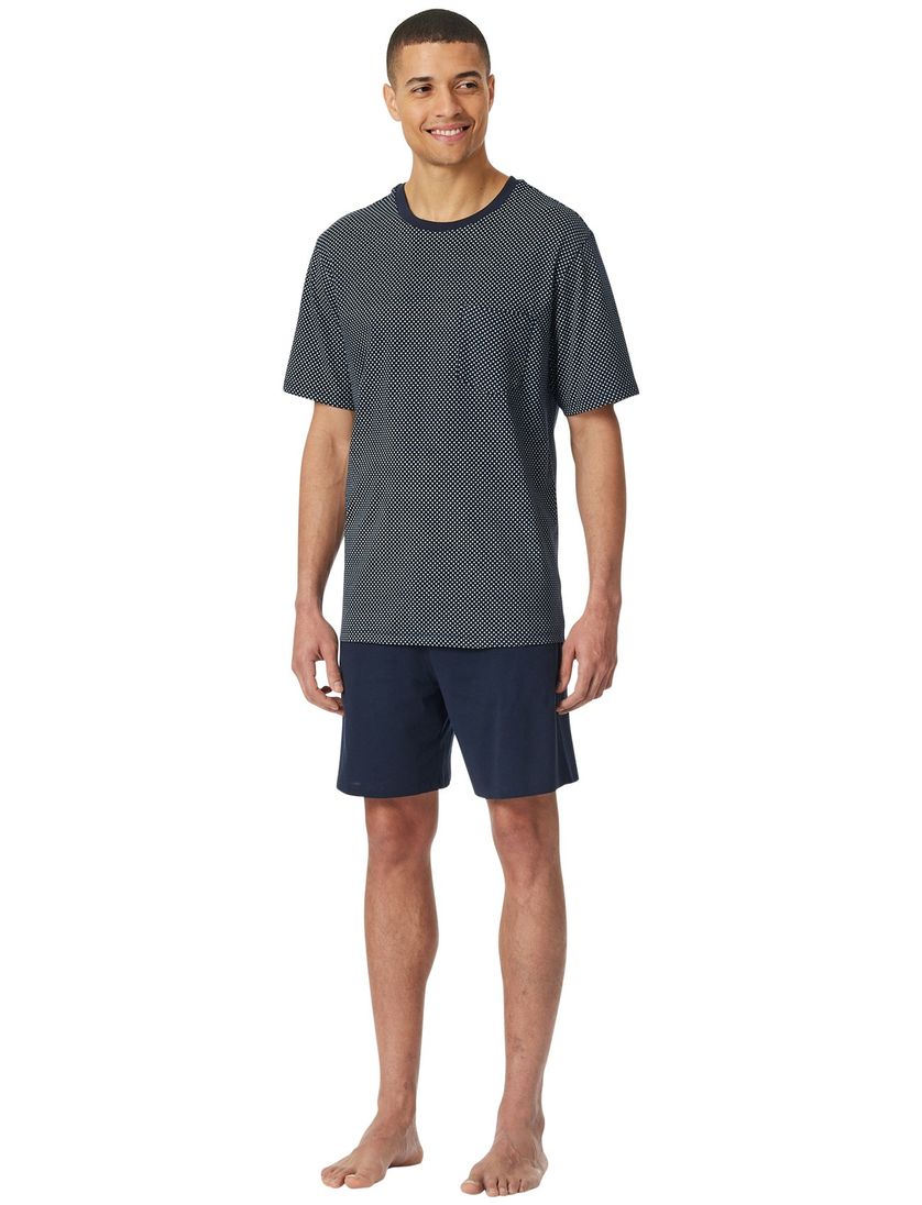 nachtblauw Schiesser shortama geprint