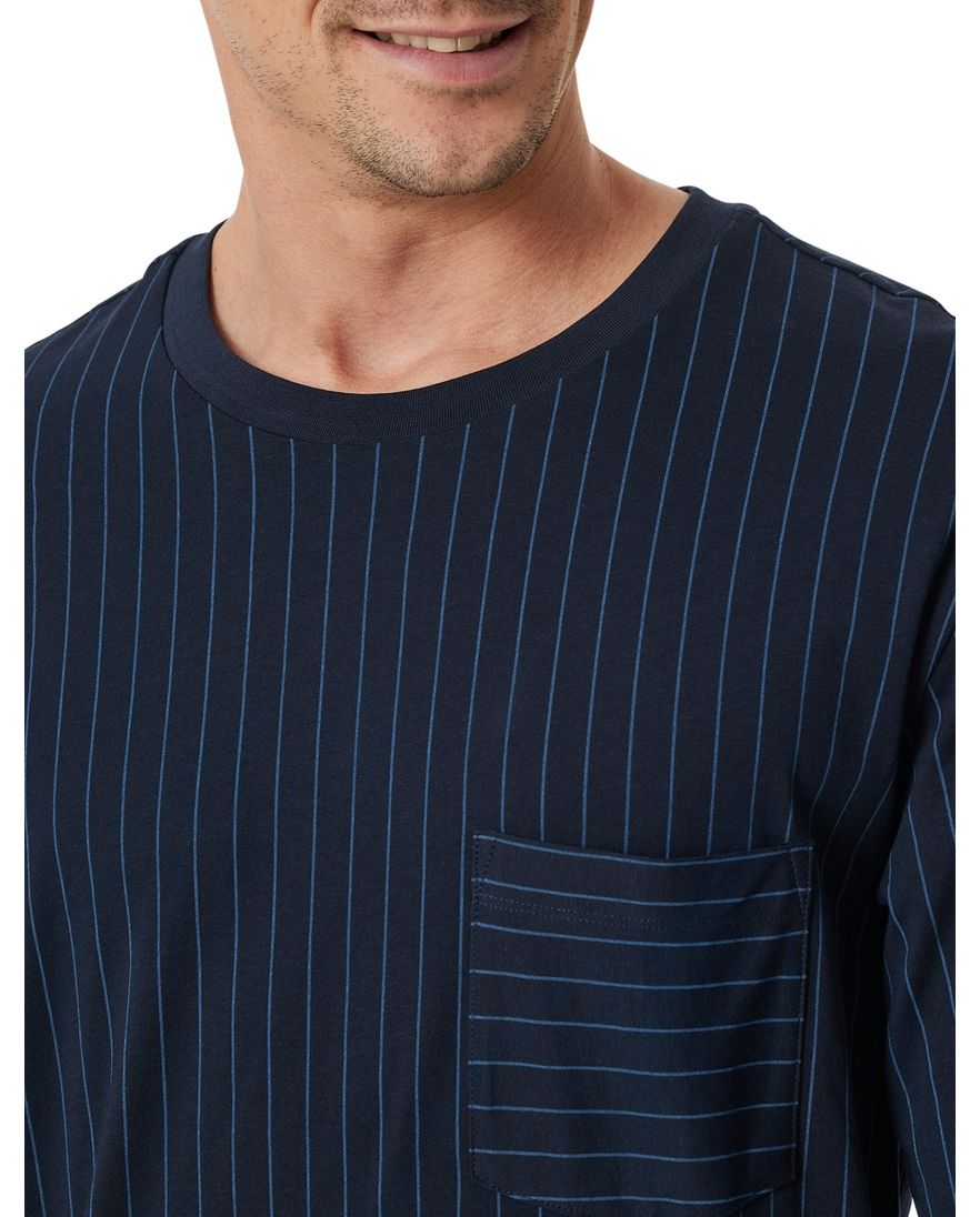 Schiesser pyjama donkerblauw gestreept