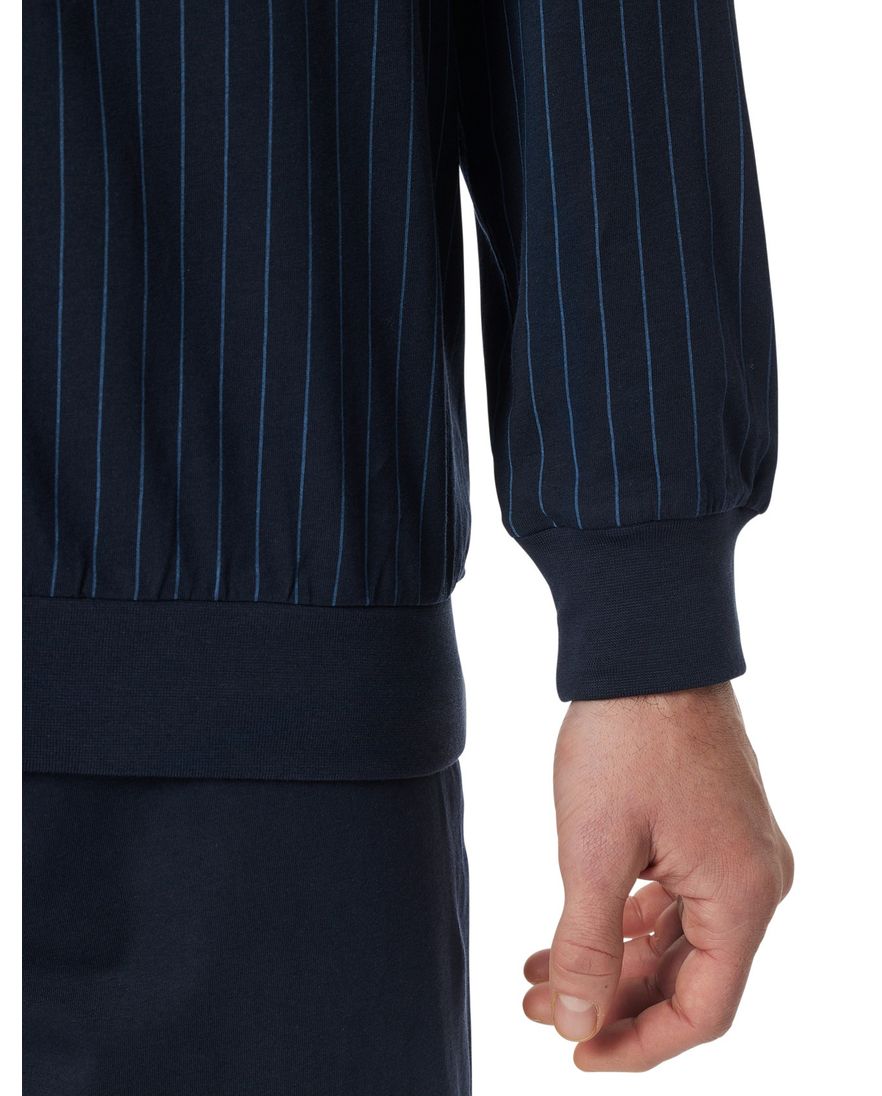 Schiesser pyjama donkerblauw gestreept