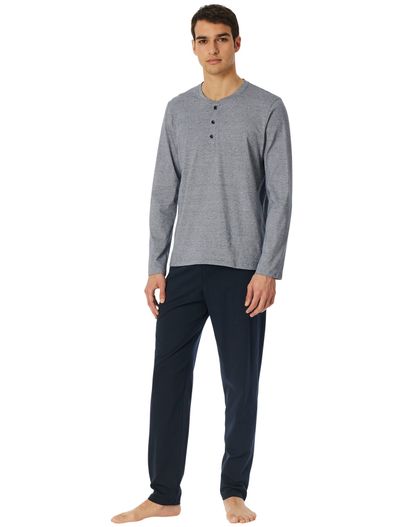 Schiesser Schiesser lange pyjama nachtblauw