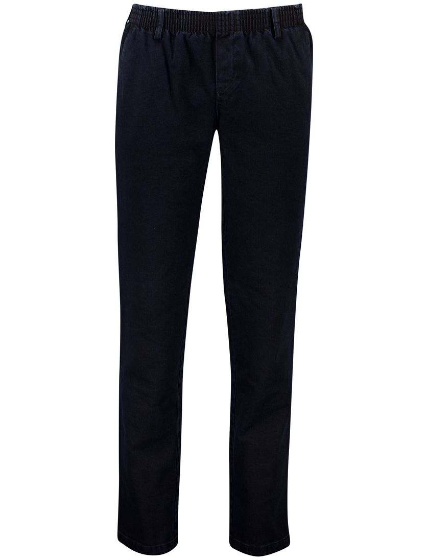 katoenen COM4 herman broek donkerblauw effen normale fit