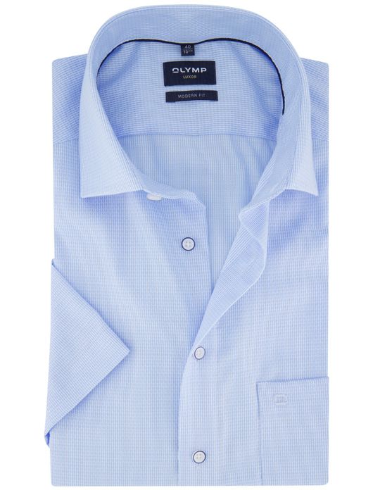 Olymp overhemd lichtblauw korte mouw