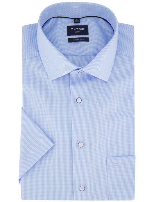 Olymp overhemd lichtblauw korte mouw