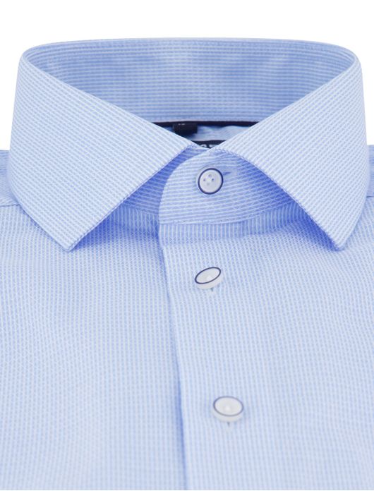 Olymp overhemd lichtblauw korte mouw