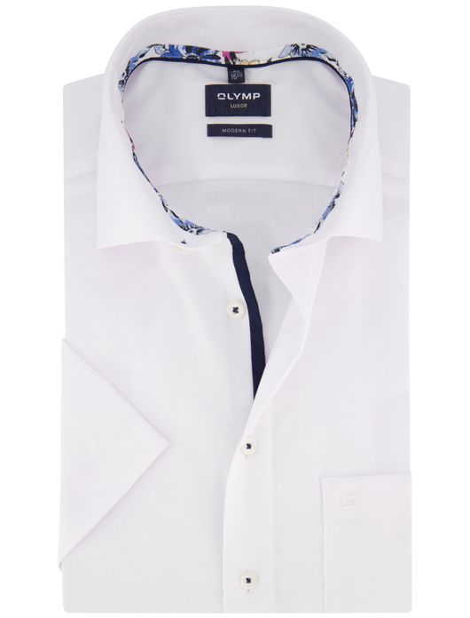 Olymp overhemd wit modern fit korte mouw