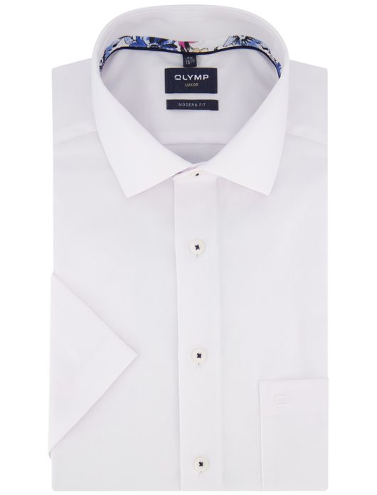 Olymp overhemd wit modern fit korte mouw