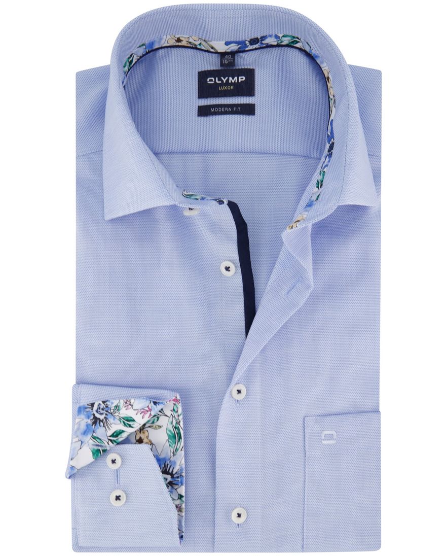 Olymp overhemd lichtblauw Modern Fit borstzak