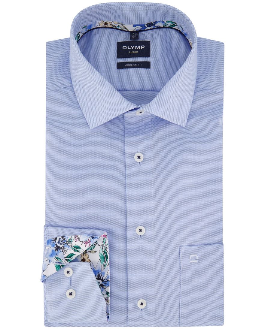 Olymp overhemd lichtblauw Modern Fit borstzak