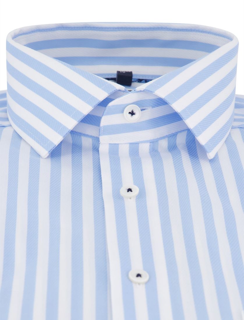 Olymp modern fit overhemd strijkvrij wit gestreept