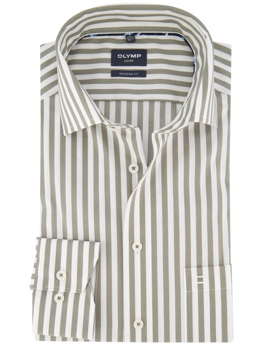 Olymp Modern Fit overhemd khaki