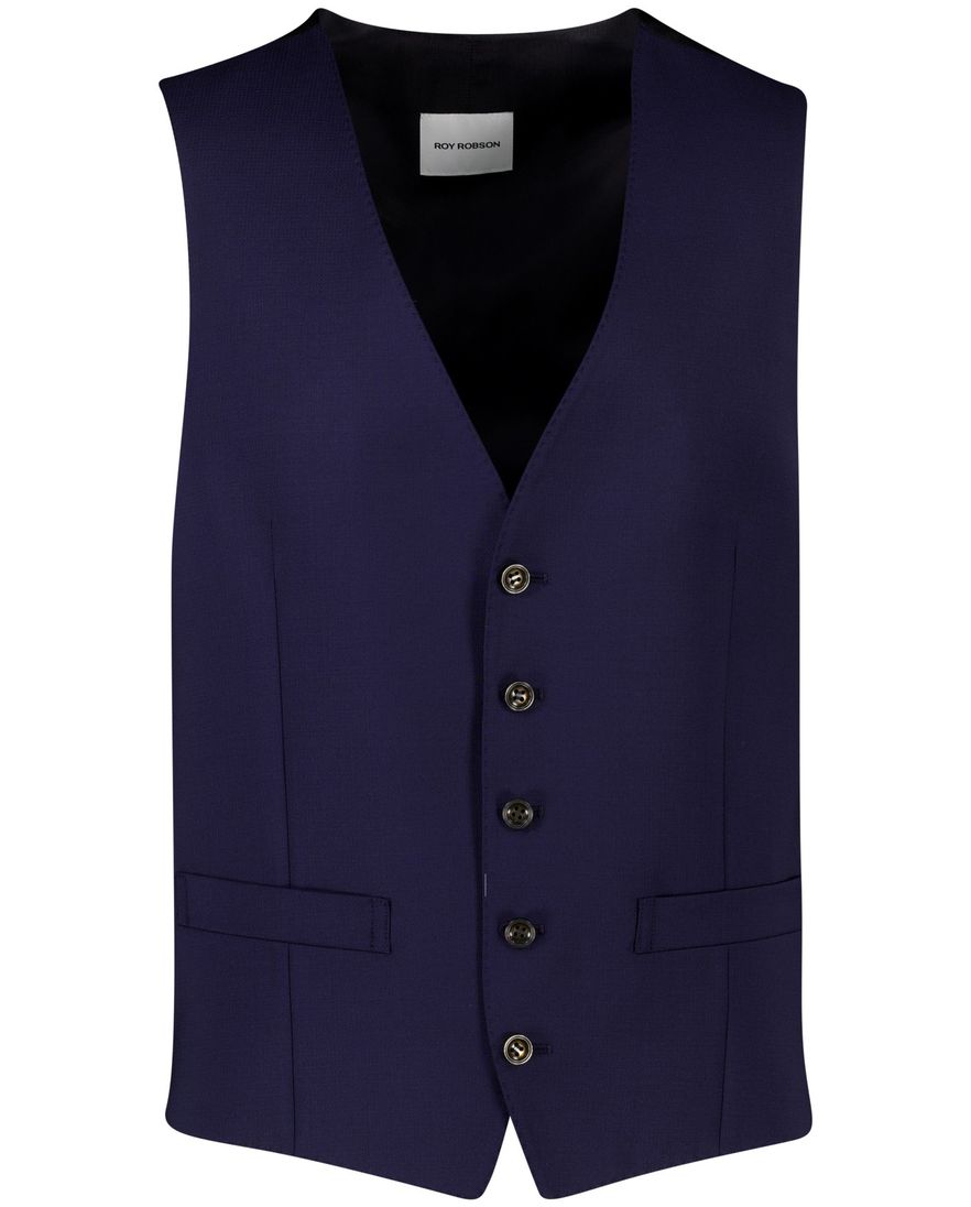 Roy Robson gilet donkerblauw wol