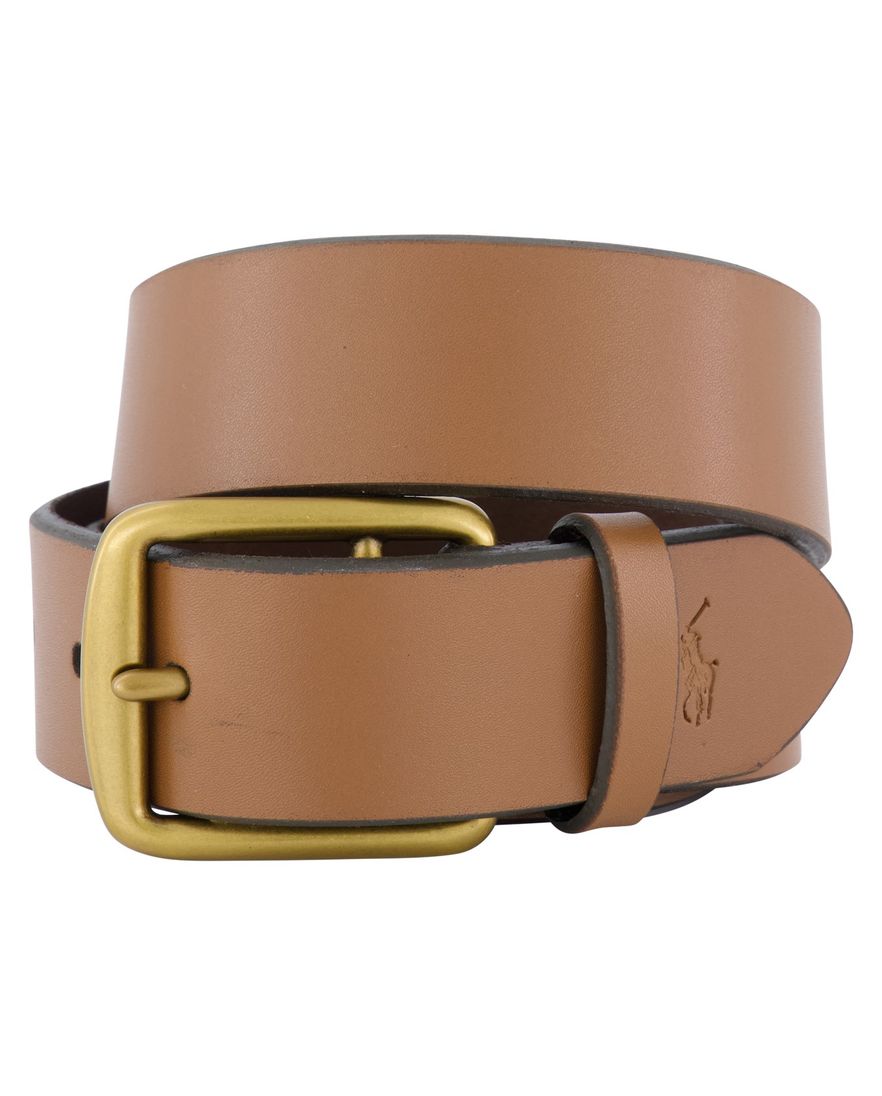 Polo Ralph Lauren riem bruin leer effen
