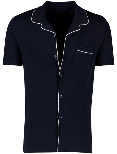Schiesser katoenen Schiesser pyjama donkerblauw effen normale fit