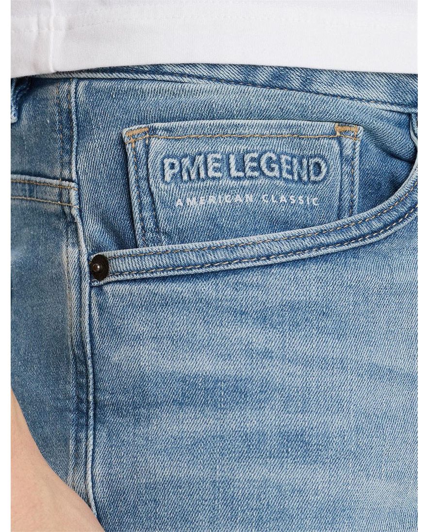 PME Legend korte broek blauw Nightflight effen katoen