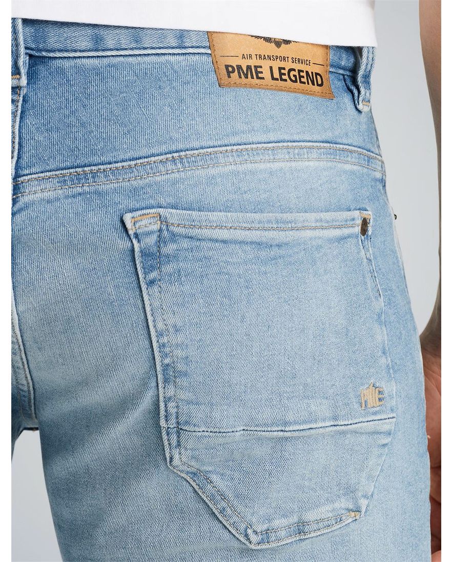 PME Legend korte broek blauw Nightflight effen katoen