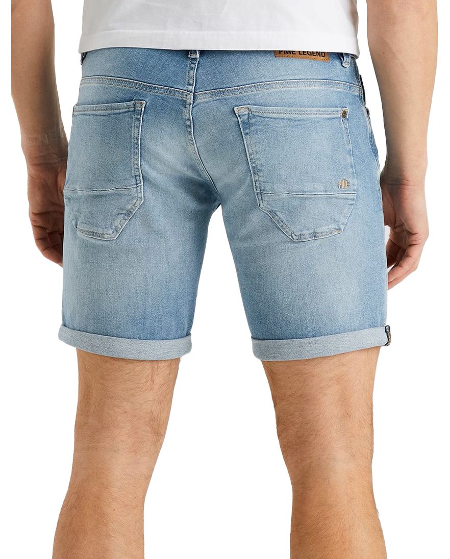 PME Legend korte broek blauw Nightflight effen katoen