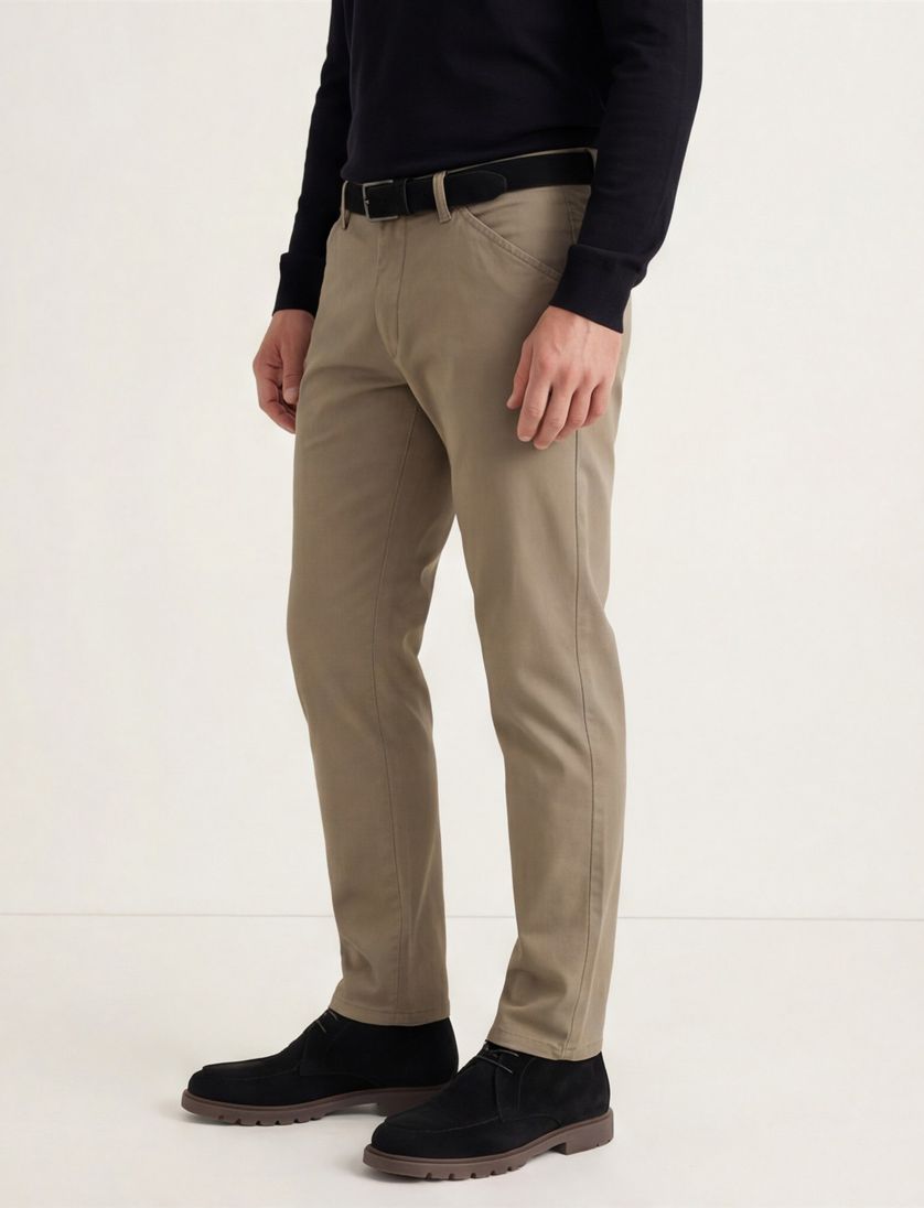 Meyer 5-pocket Pantalon katoen bruin katoen