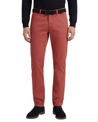 Meyer Meyer Chicago 5-pocket Pantalon katoen rood perfect fit zonder omslag