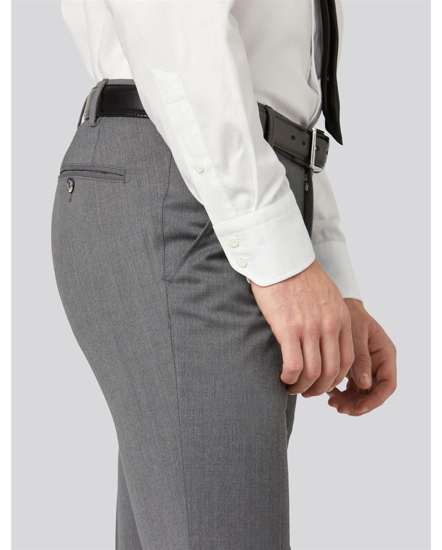 Meyer Bonn Pantalon wol grijs flatfront