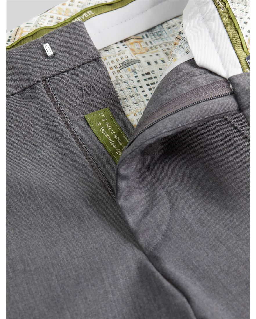 Meyer Bonn Pantalon wol grijs flatfront