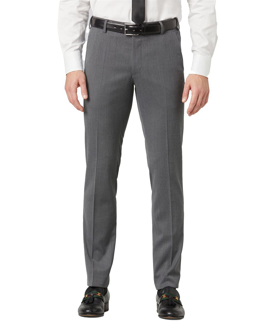 Meyer Bonn Pantalon wol grijs flatfront