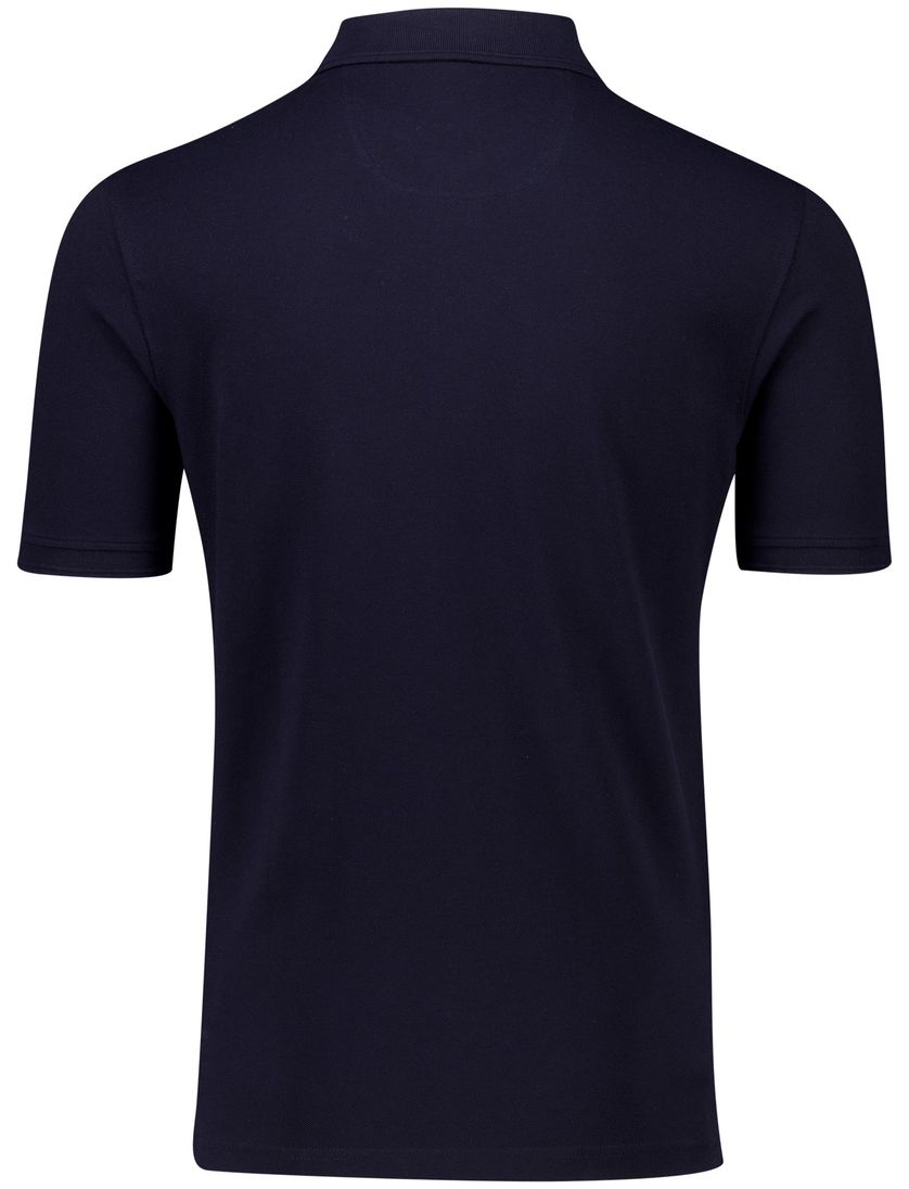 katoenen Brax polo zwart effen normale fit met borstzak