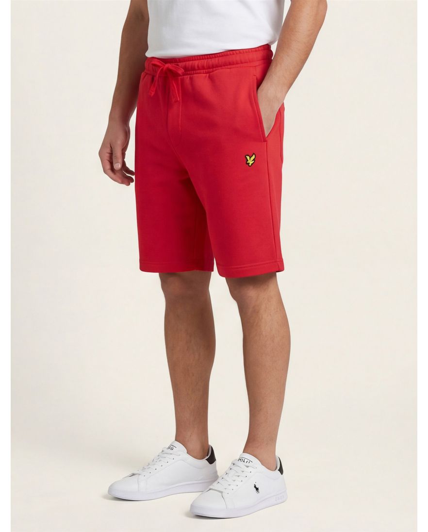 Lyle & Scott bermuda rood effen slim fit katoen