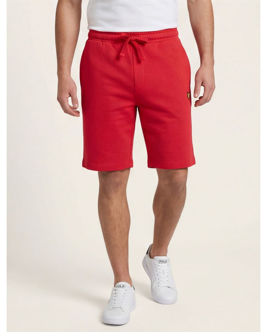 Lyle & Scott bermuda rood effen slim fit katoen