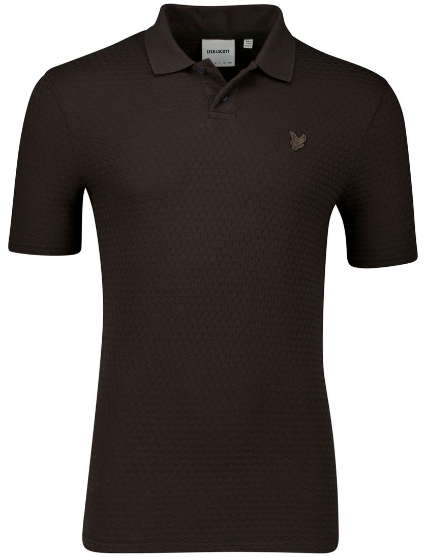 Lyle & Scott katoenen poloshirt bruin effen slim fit