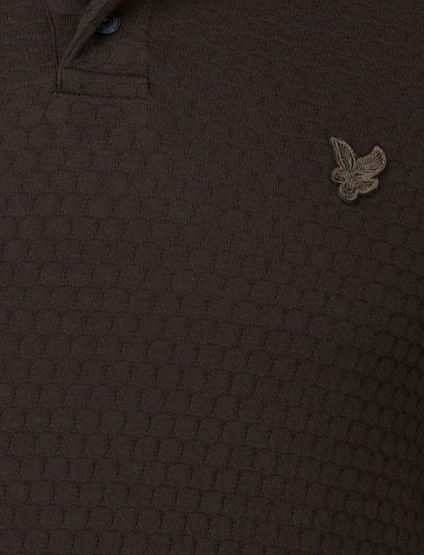 Lyle & Scott katoenen poloshirt bruin effen slim fit